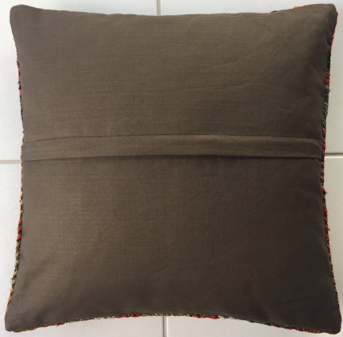 Kissen Kelim Alte Nomaden Vintage Handgewebt Orientalisch Beige Grau