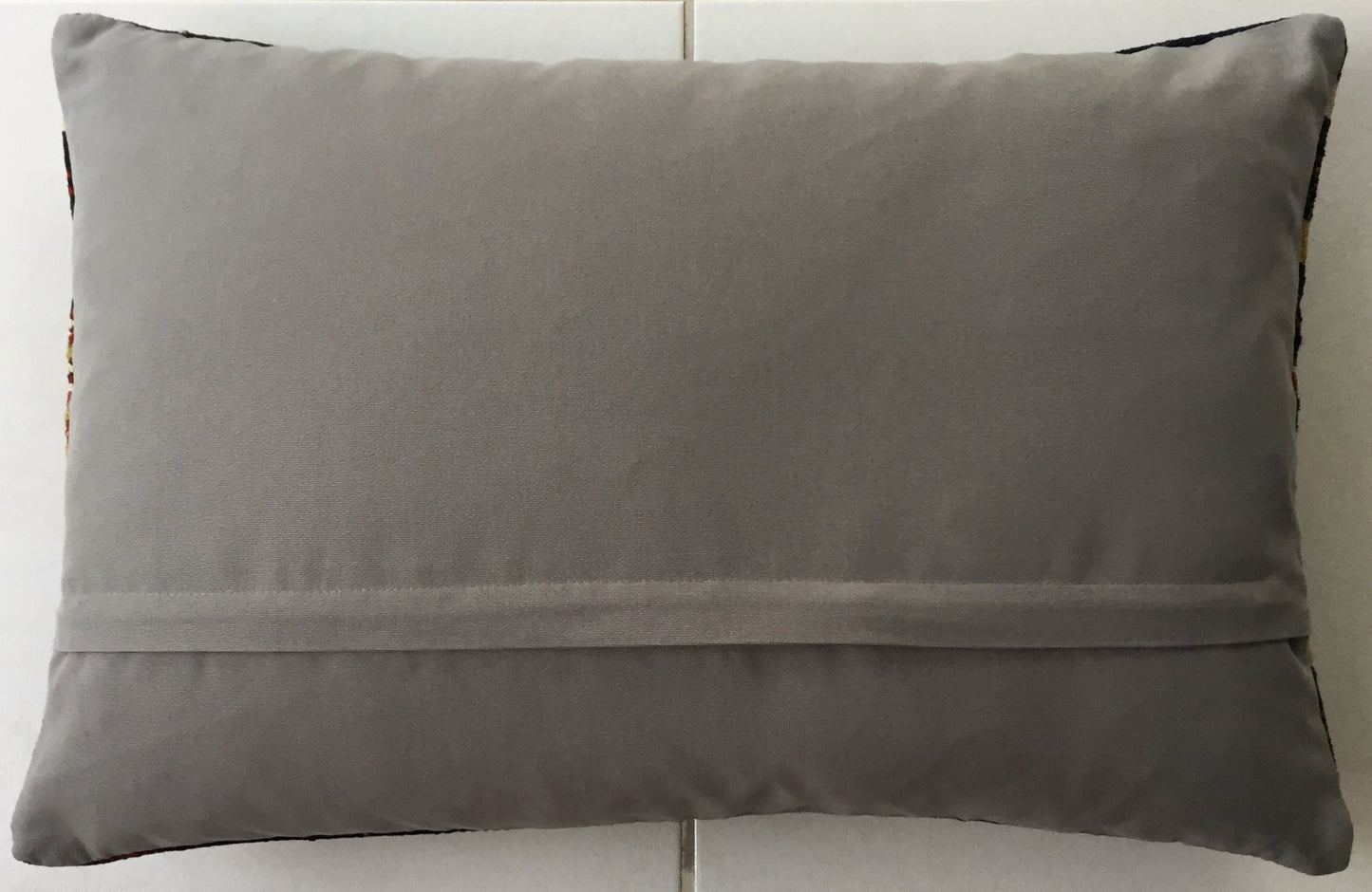 Kelim Kissen Alte Vintage Orientalisches Nomaden Handgewebt Beige Mehrfarbig