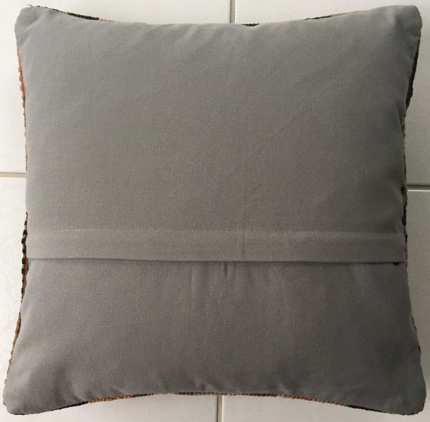 Kelim Kissen Alte Vintage Anatolien Handgewebt Braun Gold