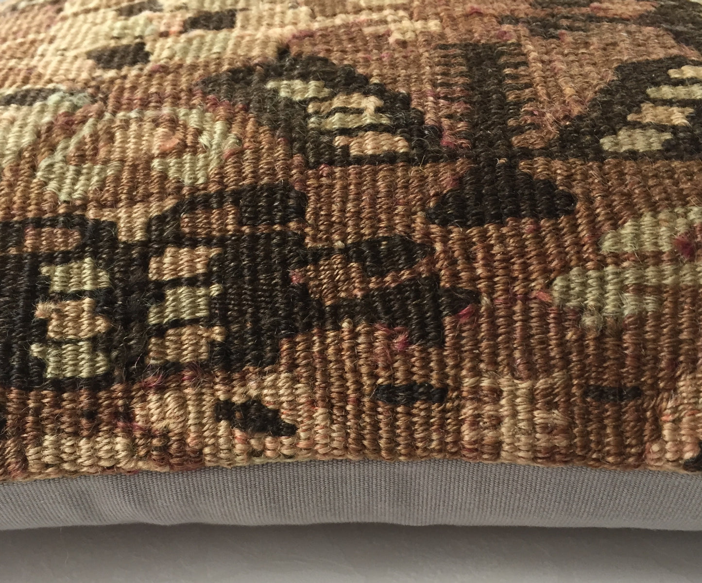 Kelim Kissen Alte Nomaden Orientalisches Handgewebt Kilim Beige Braun Mehrfarbig