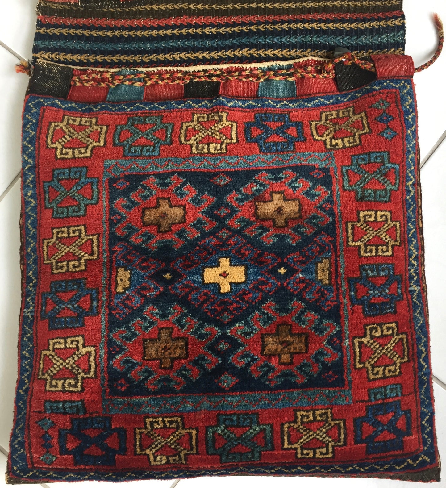Teppich Tasche Shahsavan Khordjin Nomaden Doppeltasche Azerbaijan Anfang 20.Jh. Transporttasche