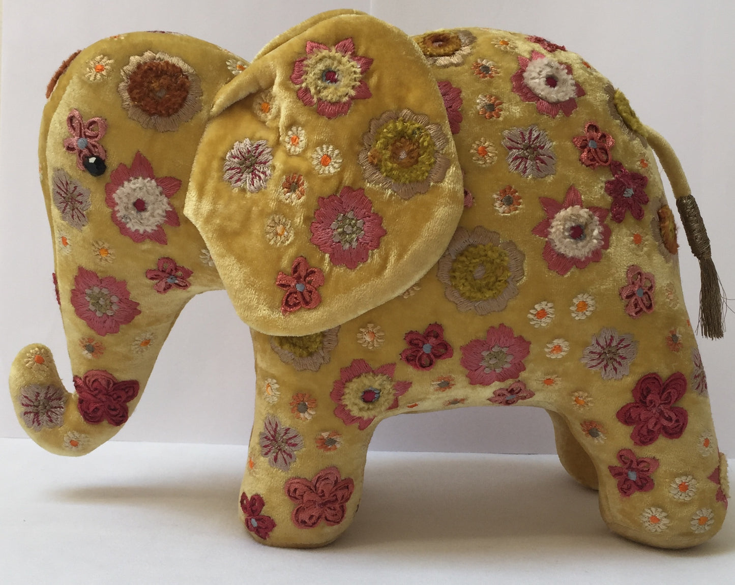 Anke Drechsel Elefant BEAUTY Citrine Bestickt Seiden Samt Gelb