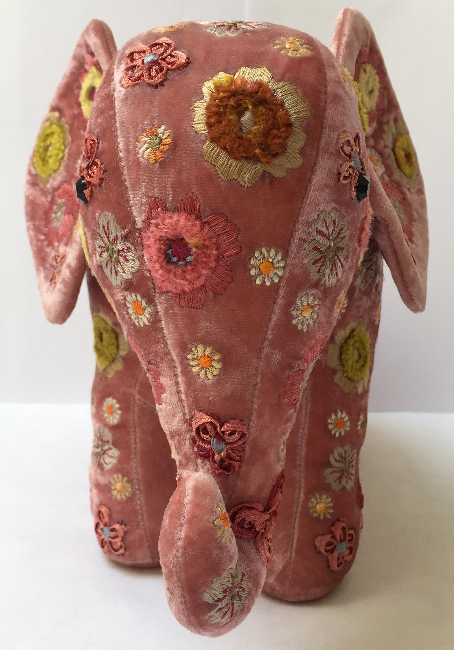Anke Drechsel Elefant New Rose Bestickt Seiden Samt Rosa