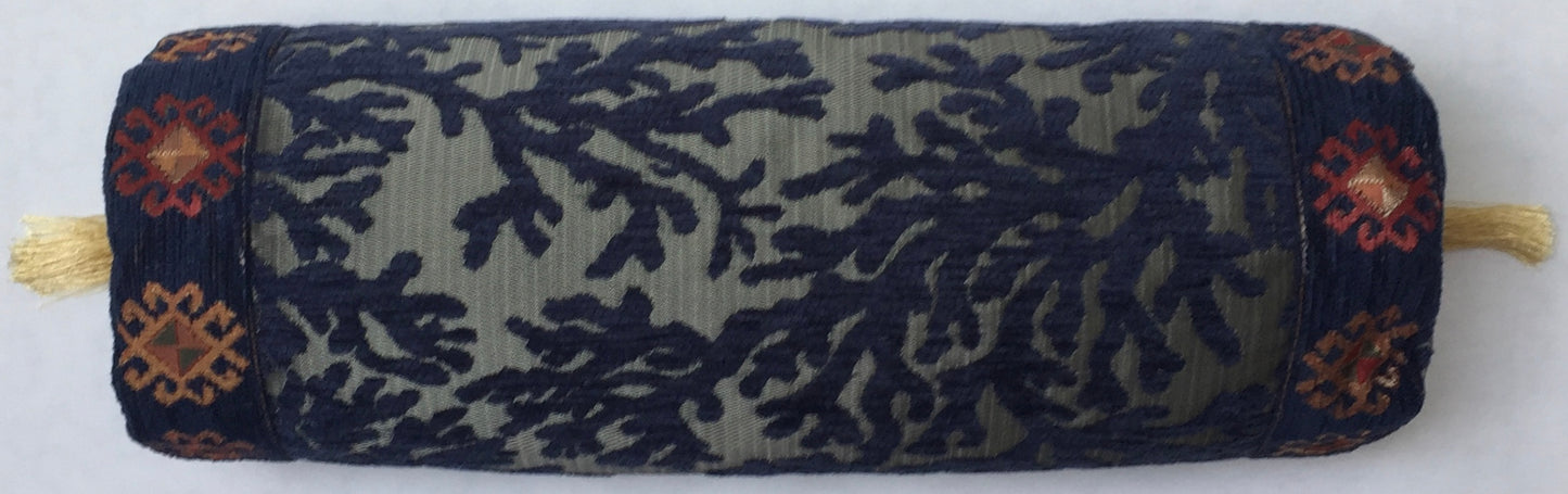 Kissen Nackenkissen Nackenrolle Dekokissen Rollkissen Blau Grau