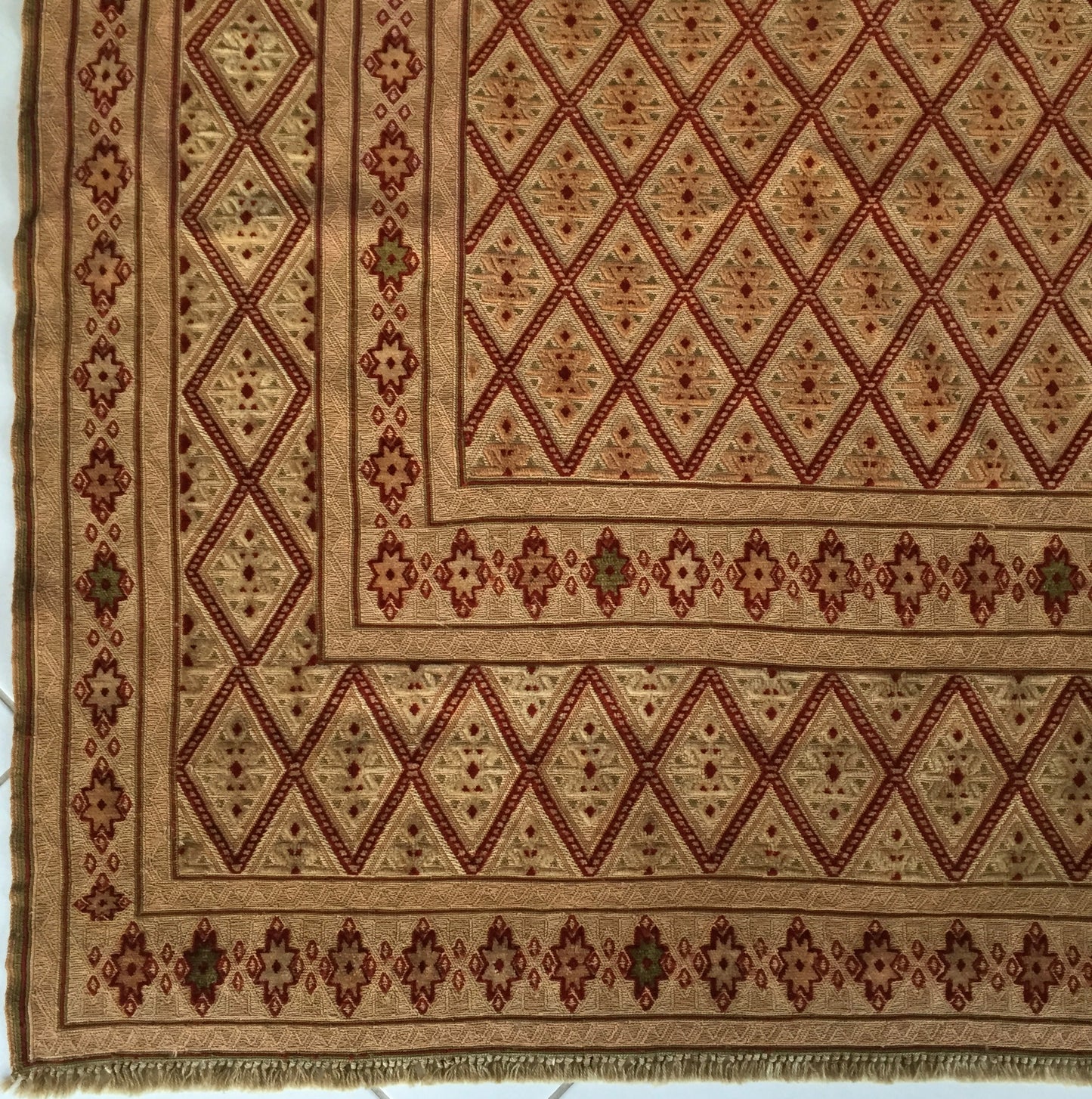 Teppich Kelim Afghan Sumach Engel Maleki Baluch Nomad Handgewebt Tagesdecke Beige