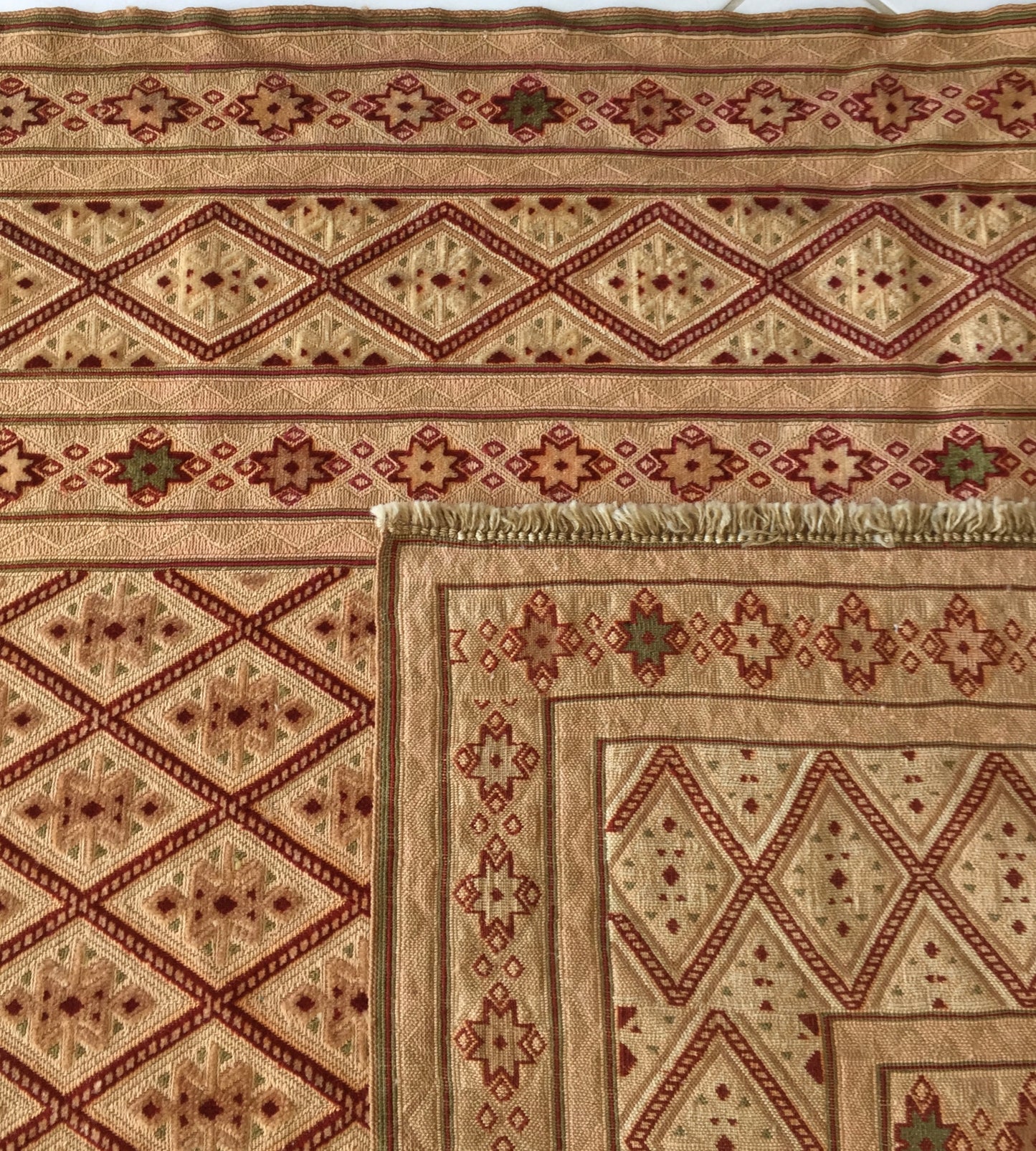 Teppich Kelim Afghan Sumach Engel Maleki Baluch Nomad Handgewebt Tagesdecke Beige