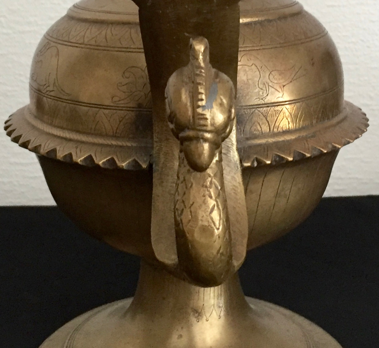 Antike Messing Aftaba Asiatische Raum 19. Jh. Wasser Kanne Gold
