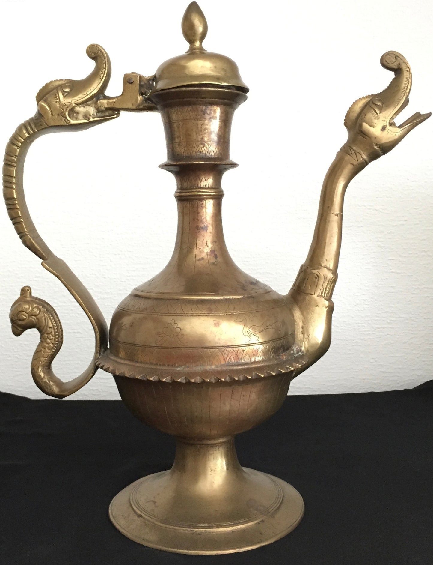 Antike Messing Aftaba Asiatische Raum 19. Jh. Wasser Kanne Gold