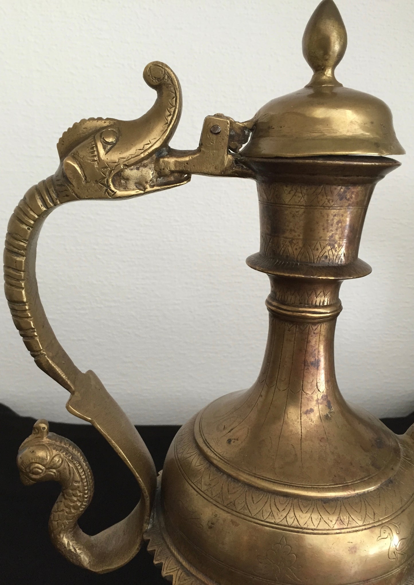 Antike Messing Aftaba Asiatische Raum 19. Jh. Wasser Kanne Gold
