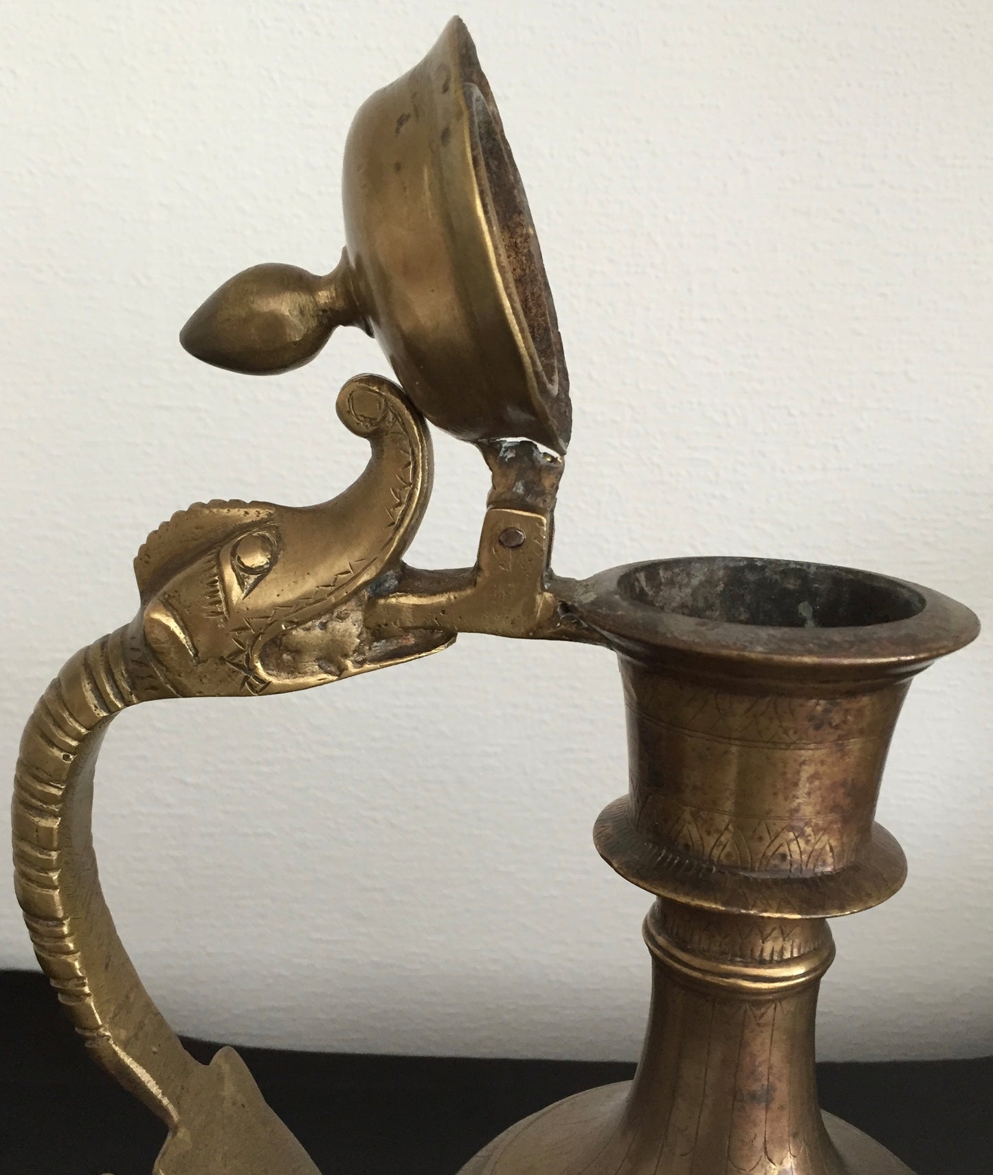 Antike Messing Aftaba Asiatische Raum 19. Jh. Wasser Kanne Gold