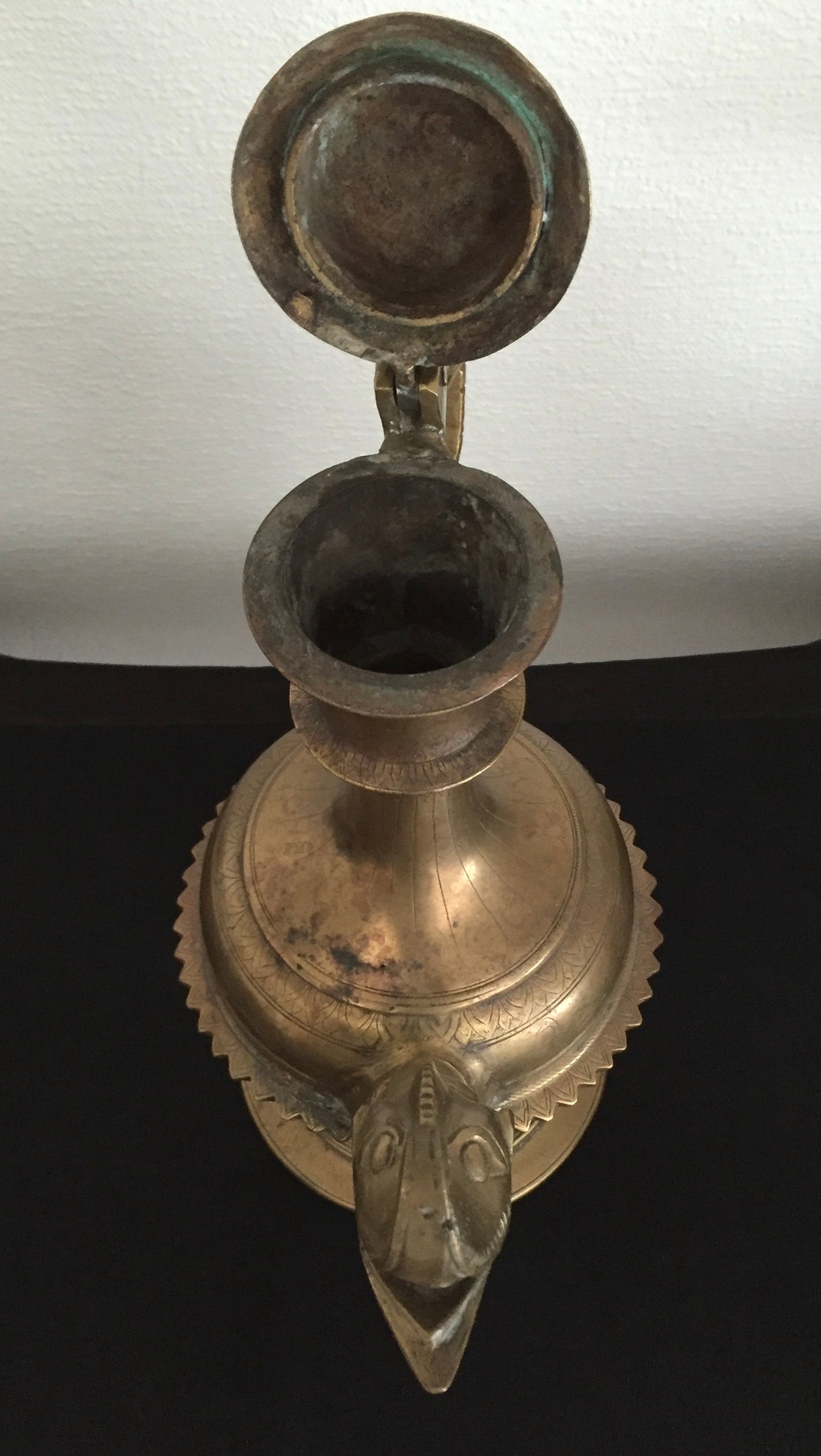 Antike Messing Aftaba Asiatische Raum 19. Jh. Wasser Kanne Gold