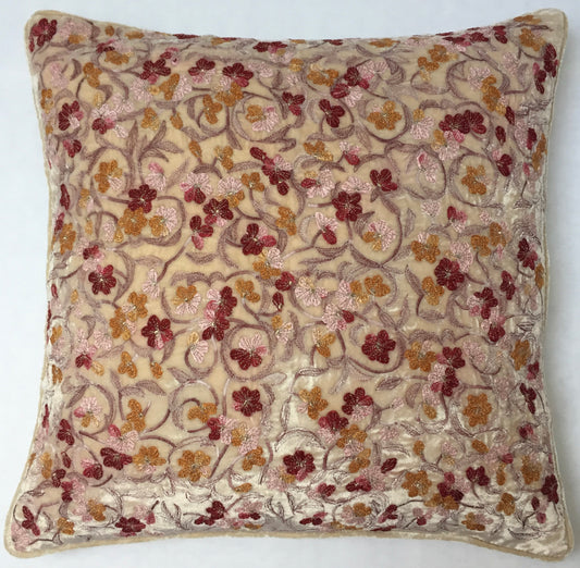 Anke Drechsel Kissen RAYMON Champagne Metallic Bestickt Silk Velvet Rosa