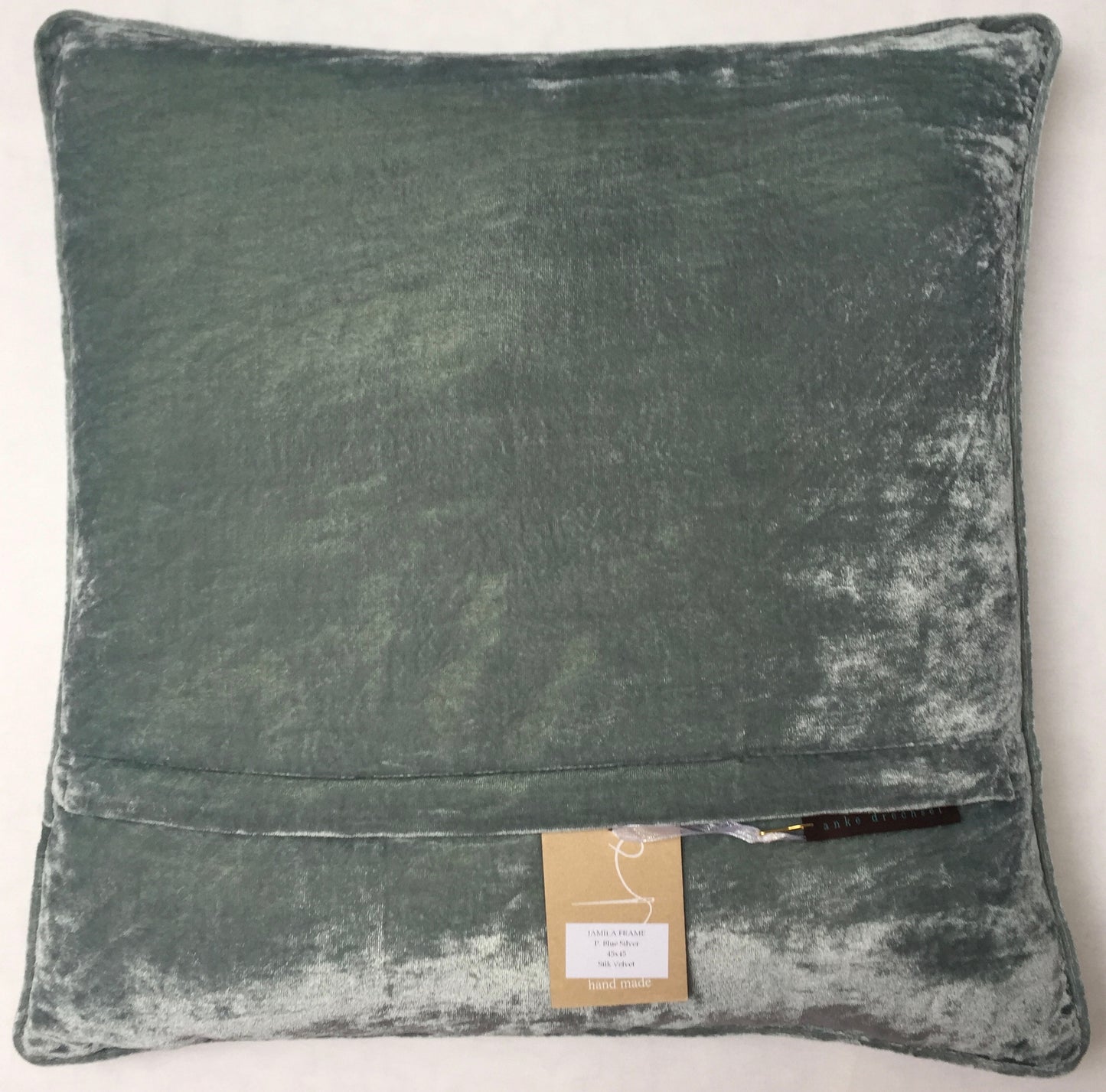 Anke Drechsel Kissen JAMILA FRAME Perfect Blau mit Silber Metallisierte - Fäden Bestickt