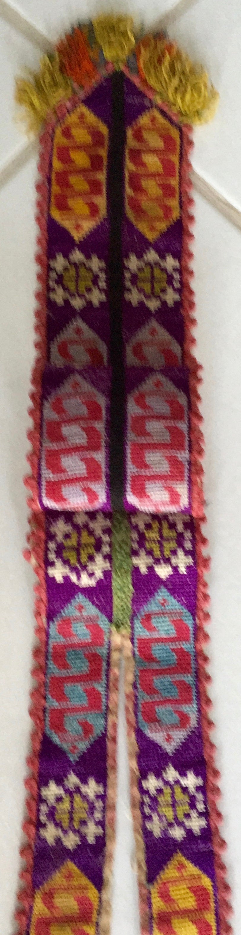 Uzbek Suzani Embroidery Antike Dekoration Sammlerstück Deko band Mehrfarbig