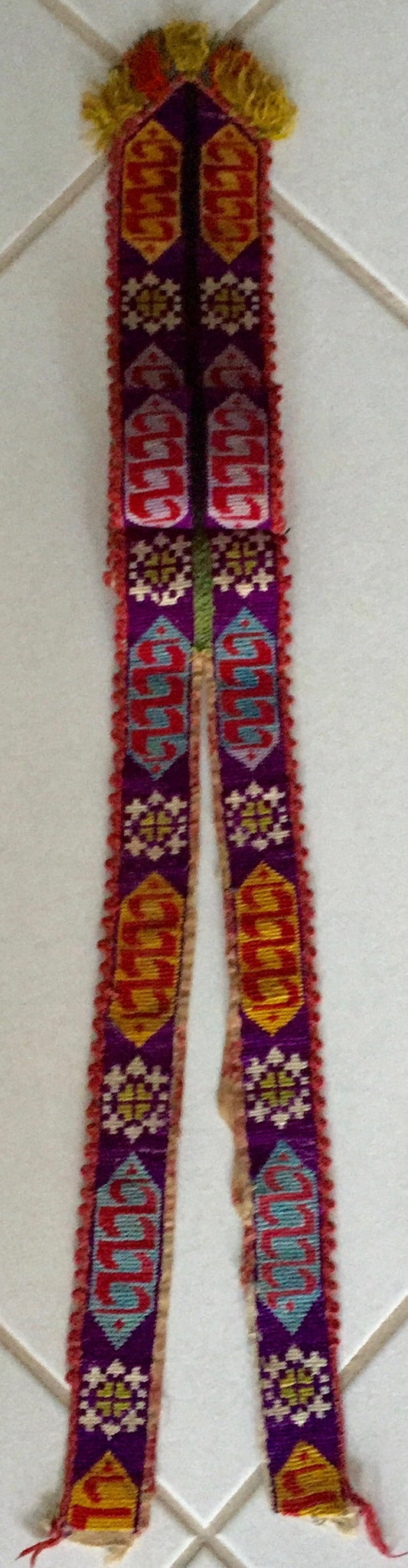 Uzbek Suzani Embroidery Antike Dekoration Sammlerstück Deko band Mehrfarbig