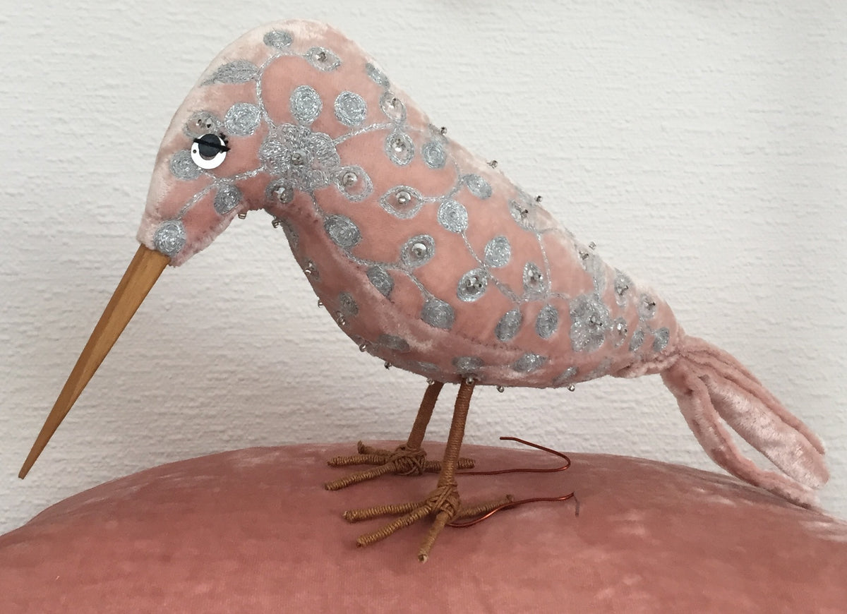 Anke Drechsel Luxus Kingfisher New Rose Silver Silk Velvet