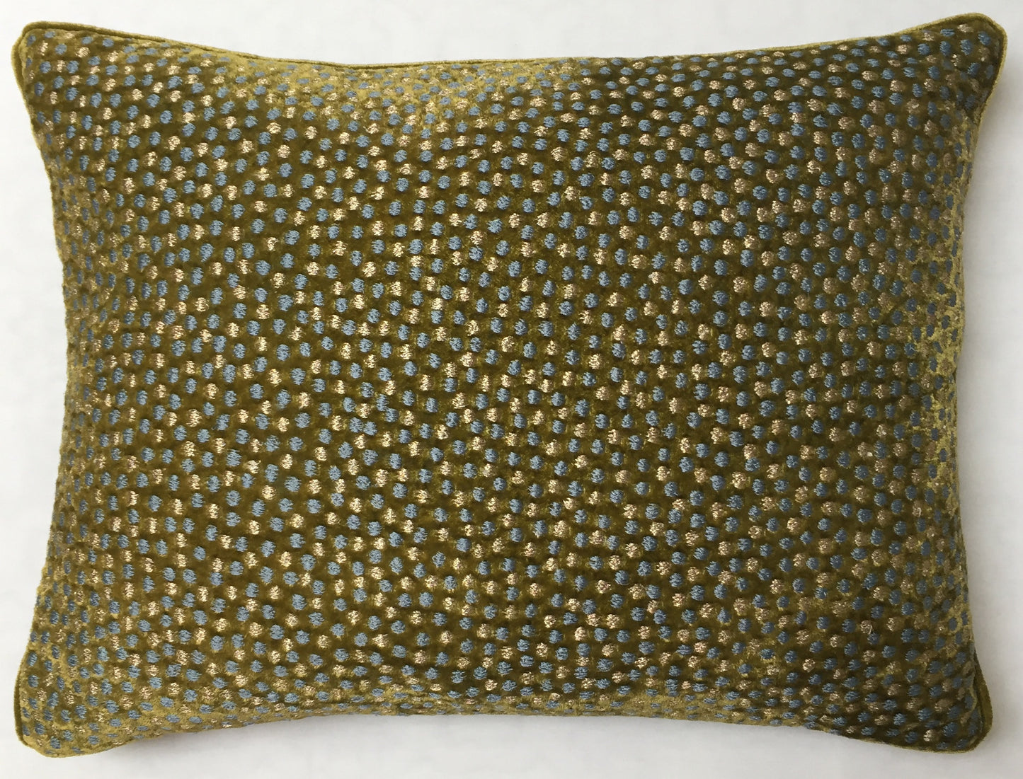 Anke Drechsel Kissen SAFARI Light Green Bestickt Seiden Samt Grün Blau Gelb/Gold
