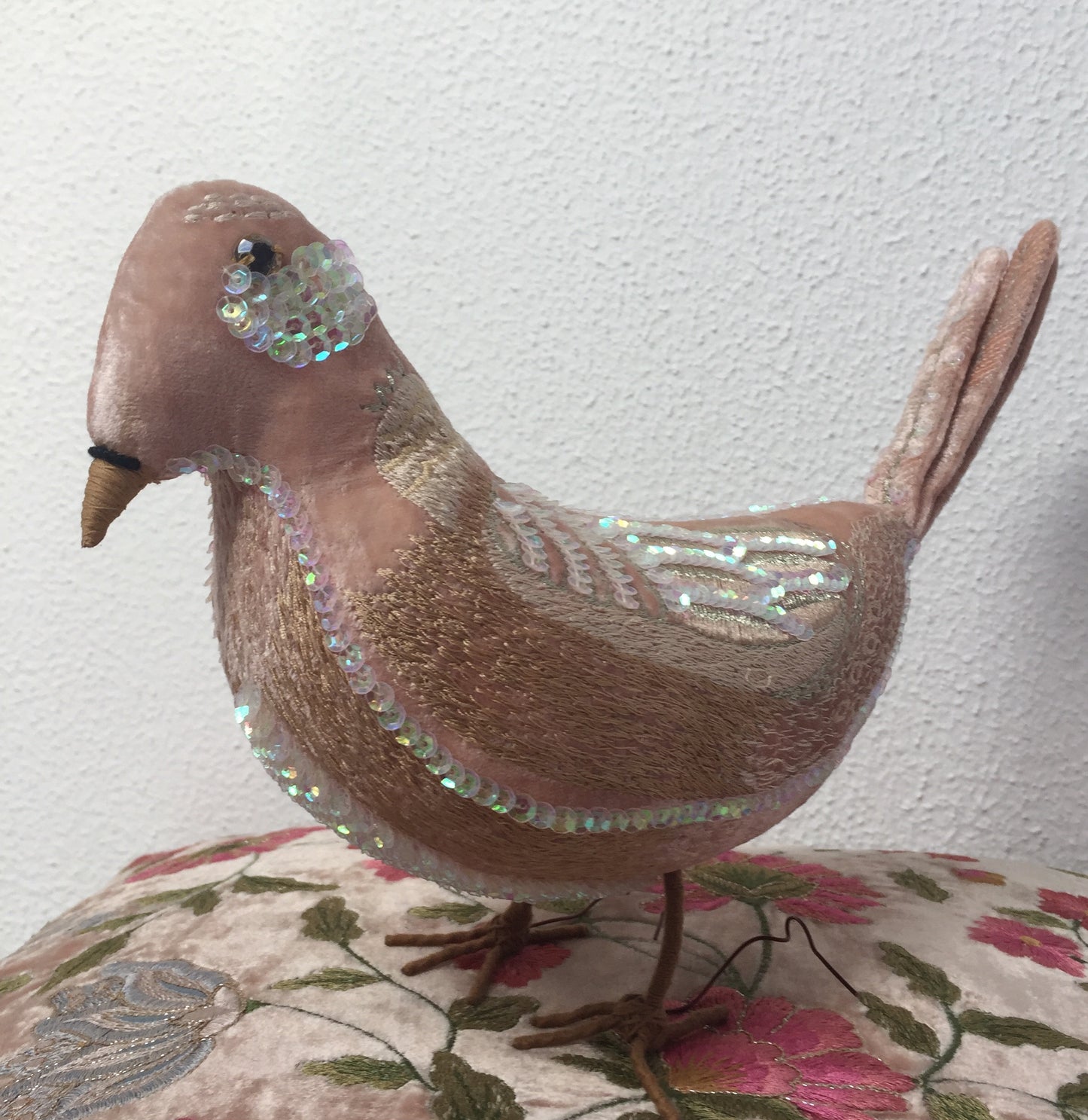 Anke Drechsel Luxus Taube Rosa Bestickt Seiden Samt Luxus Dove Rosa