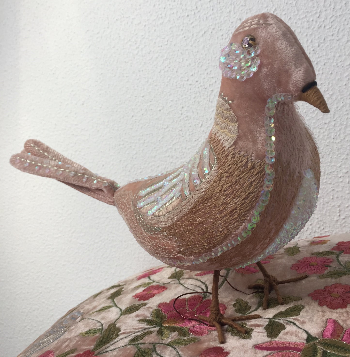 Anke Drechsel Luxus Taube Rosa Bestickt Seiden Samt Luxus Dove Rosa