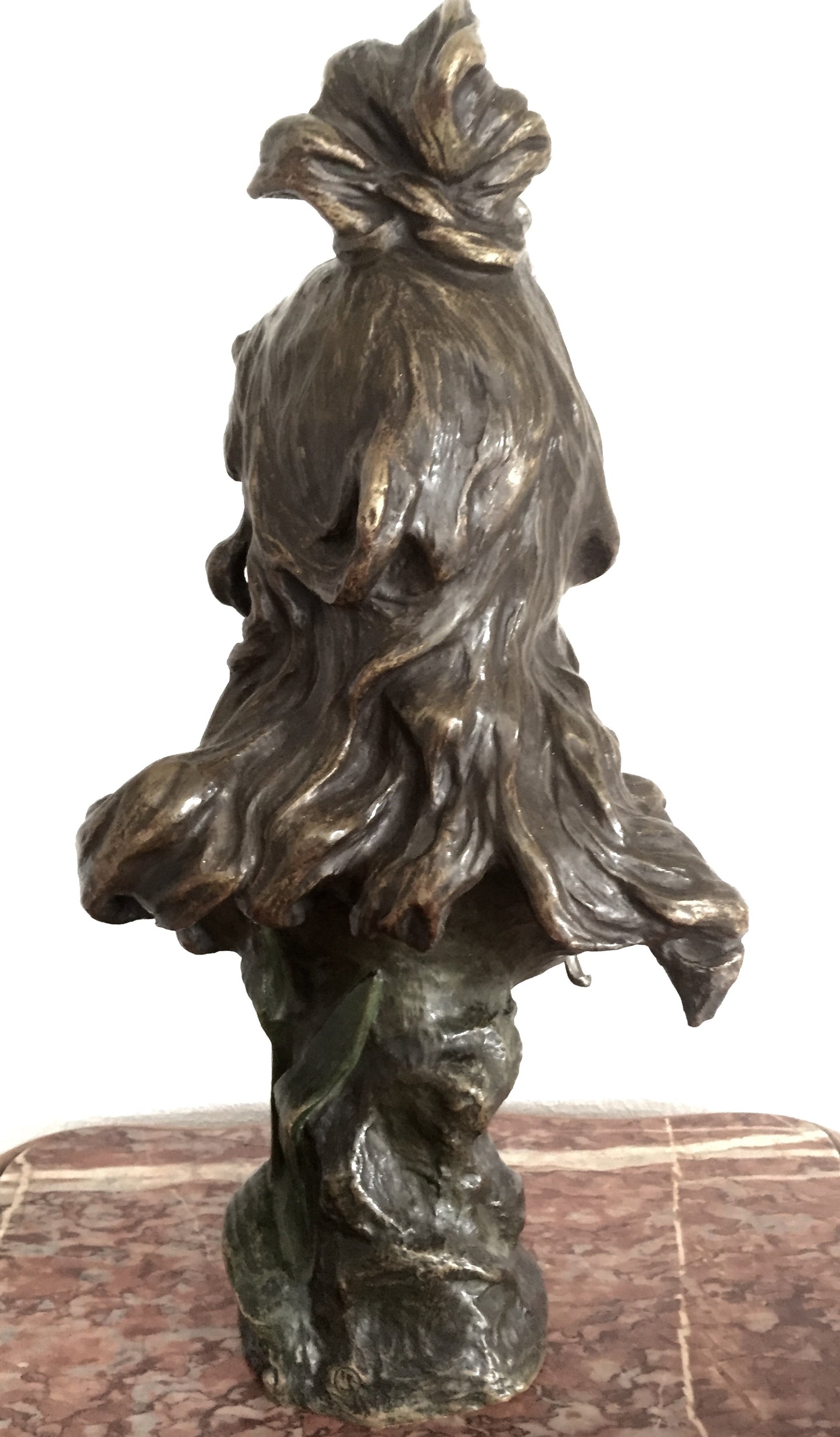 Skulptur Antike Statue Frauenportrait Nelzon Paris Bronze Braun Iris Signiert