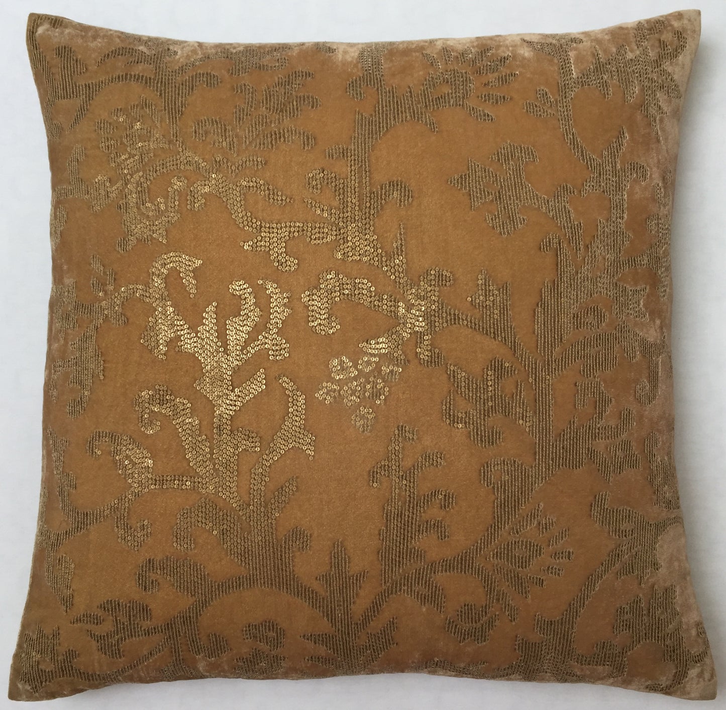 Anke Drechsel Kissen Haute Couture Taupe Bestickt Seiden Samt AntikGold