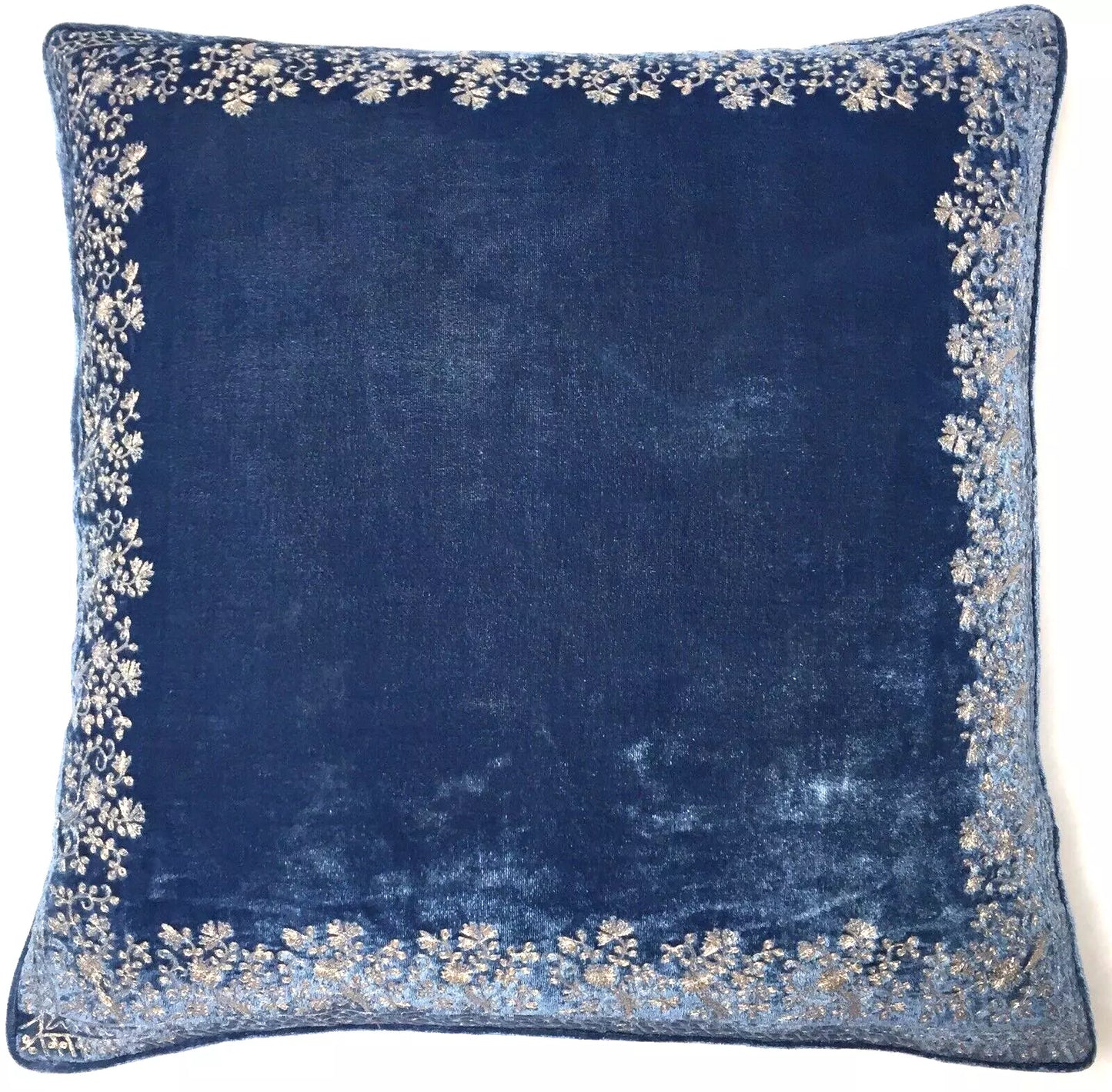 Masterpiece Pillow: JAMILA M FRAME Cobalt Silver Metallic