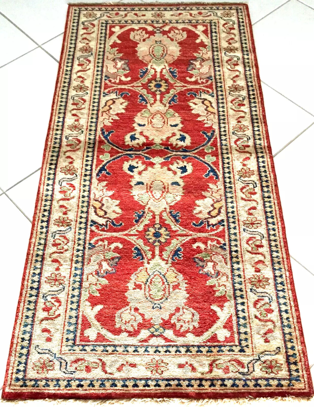 Original Afghan Ziegler Khotan Carpet – Handwoven, Wool on Cotton