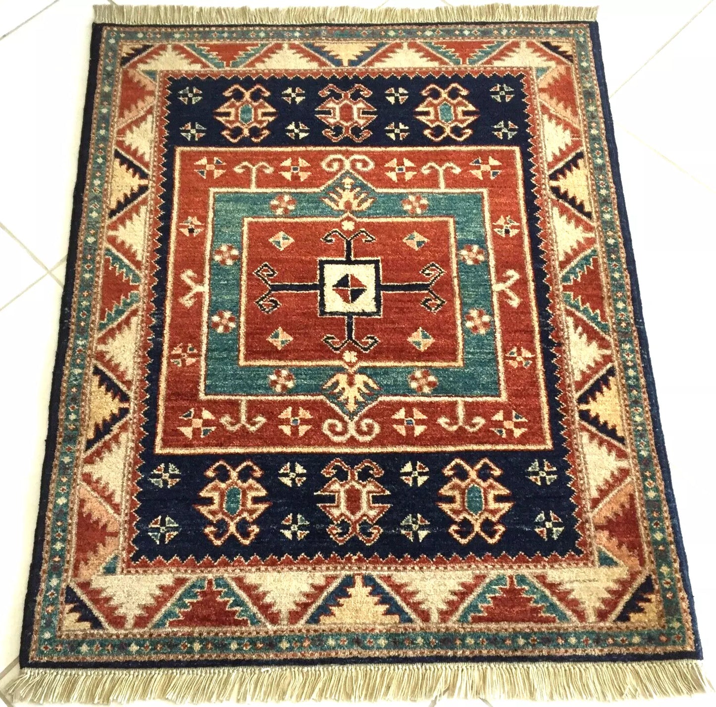 Afghan Turkmen Kazak Rug – Handwoven Masterpiece