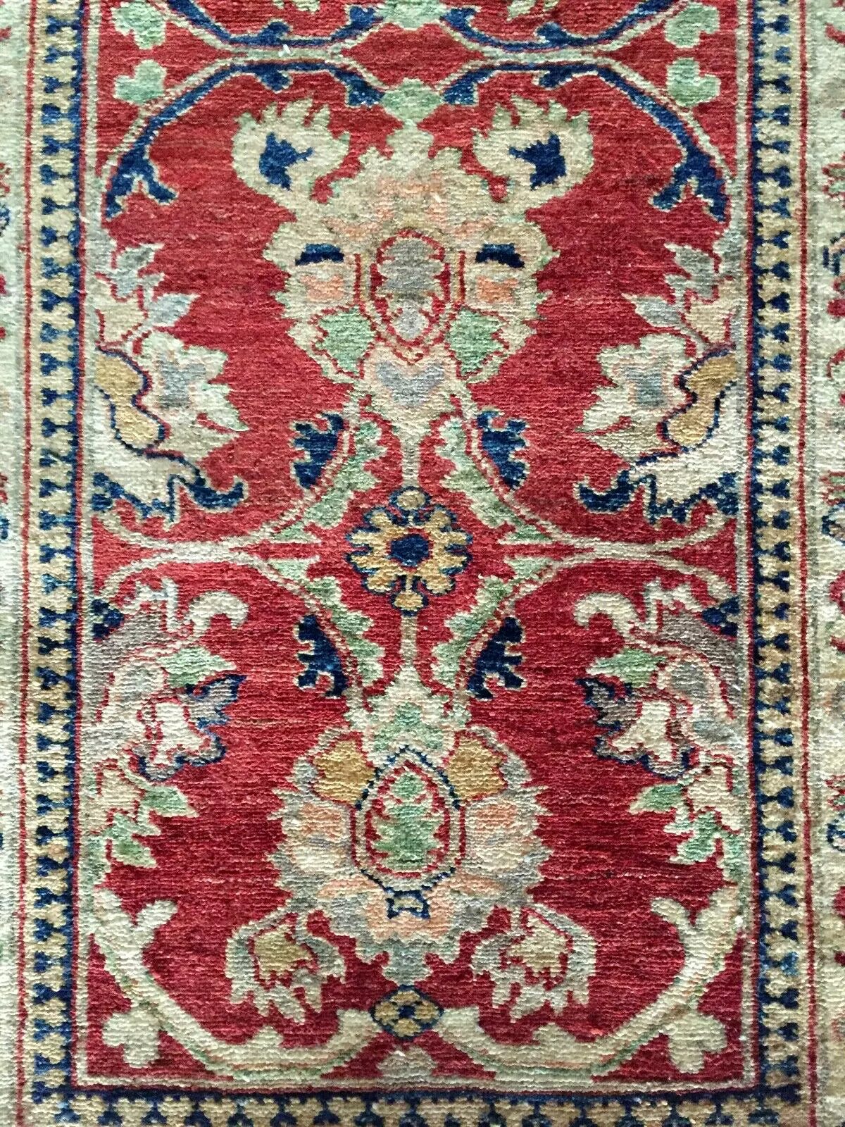 Original Afghan Ziegler Khotan Carpet – Handwoven, Wool on Cotton