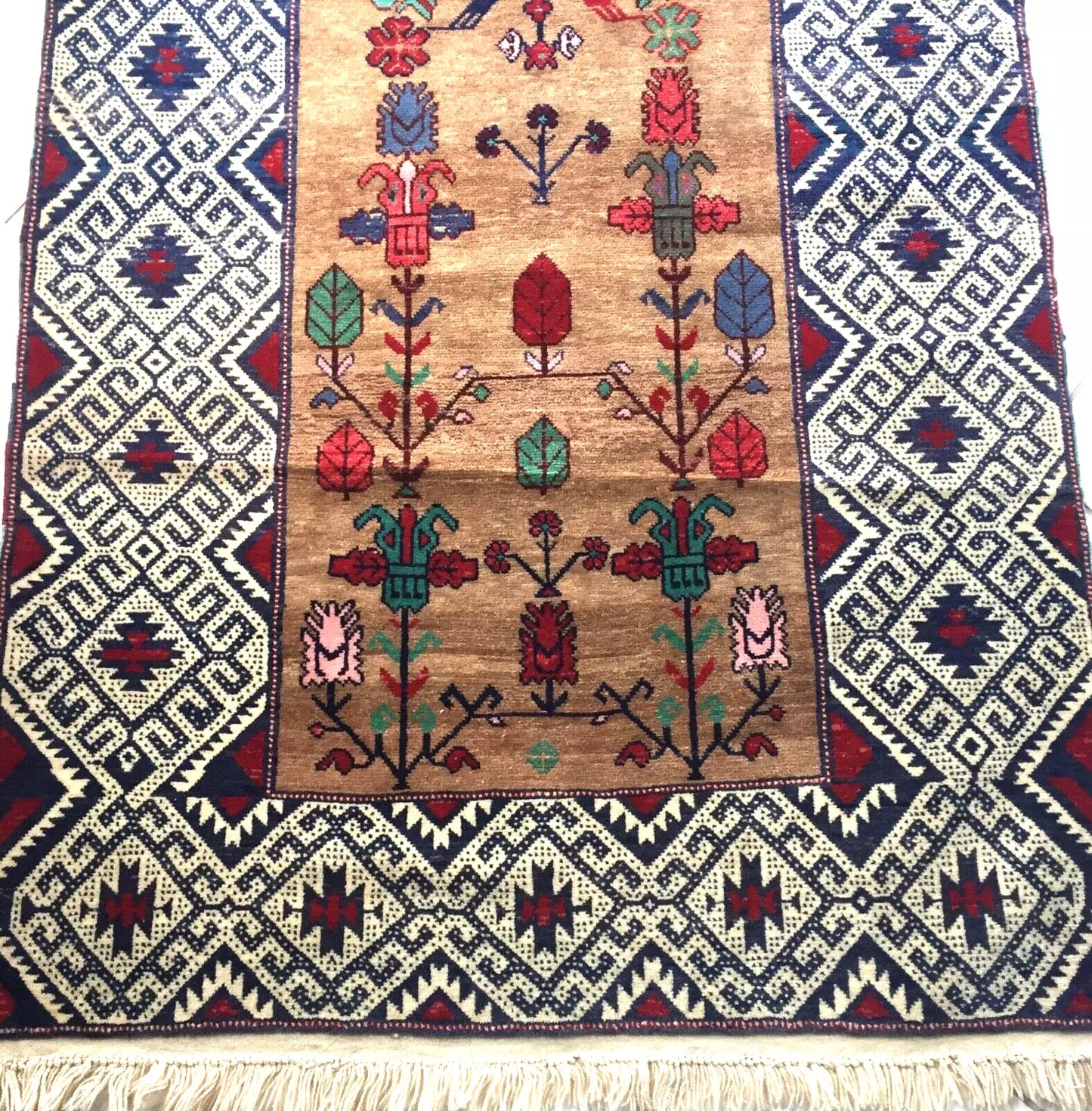 Antique Afghan Baluch Rostam Zal Rug – Unique Nomadic Collector's Piece