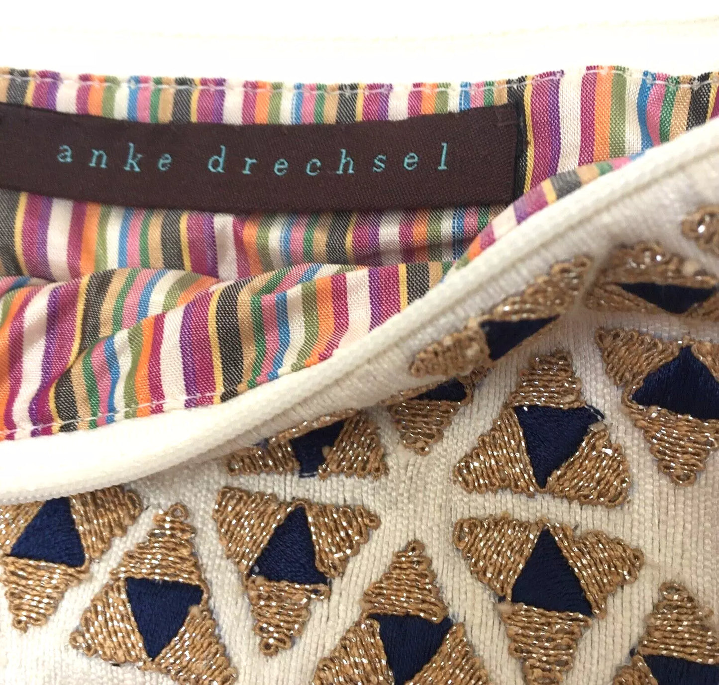 Anke Drechsel Cosmetic Bag – 100% Tussah Silk, Hand-Embroidered