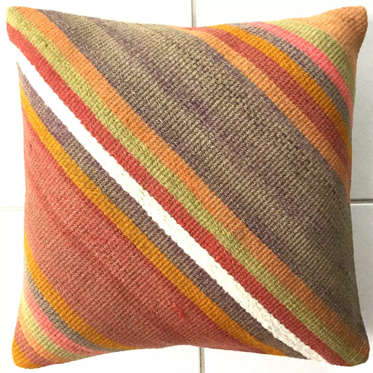 Vintage Anatolian Handwoven Kilim Pillow – Authentic Oriental Cushion