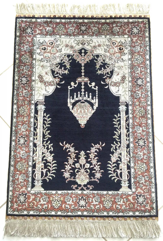 Exquisite Hand-Knotted Chinese Silk Carpet – Double Knotted