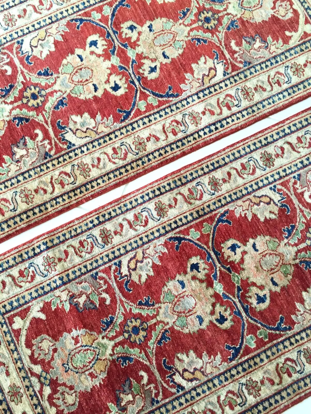 Original Afghan Ziegler Khotan Carpet – Handwoven, Wool on Cotton