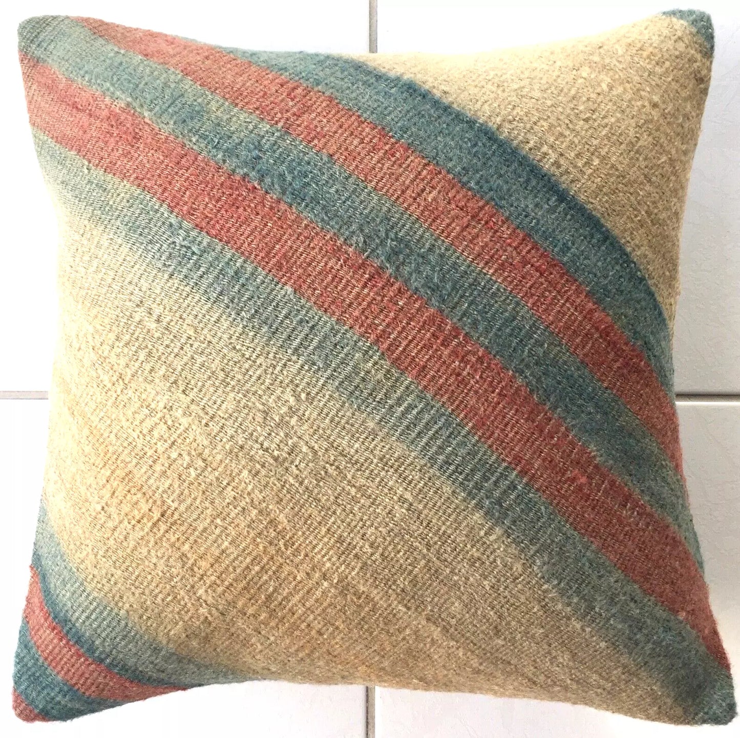 Vintage Anatolian Handwoven Kilim Cushion – 100% Wool