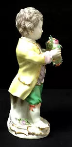 Meissen Gardener Boy with Flower Wreath Porcelain Figurine