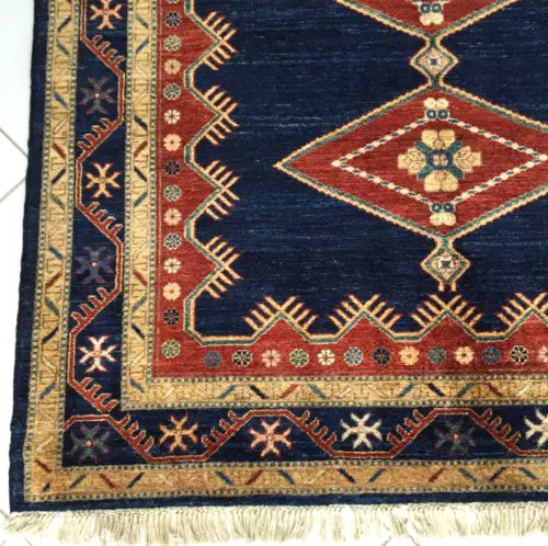 Afghan Kazak Carpet – High-Quality Special Design, Signed